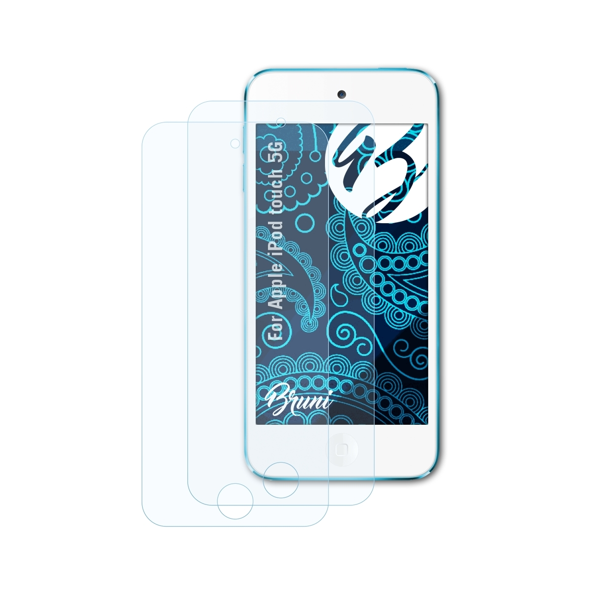 BRUNI 2x Basics-Clear 5G) Schutzfolie(für iPod touch Apple