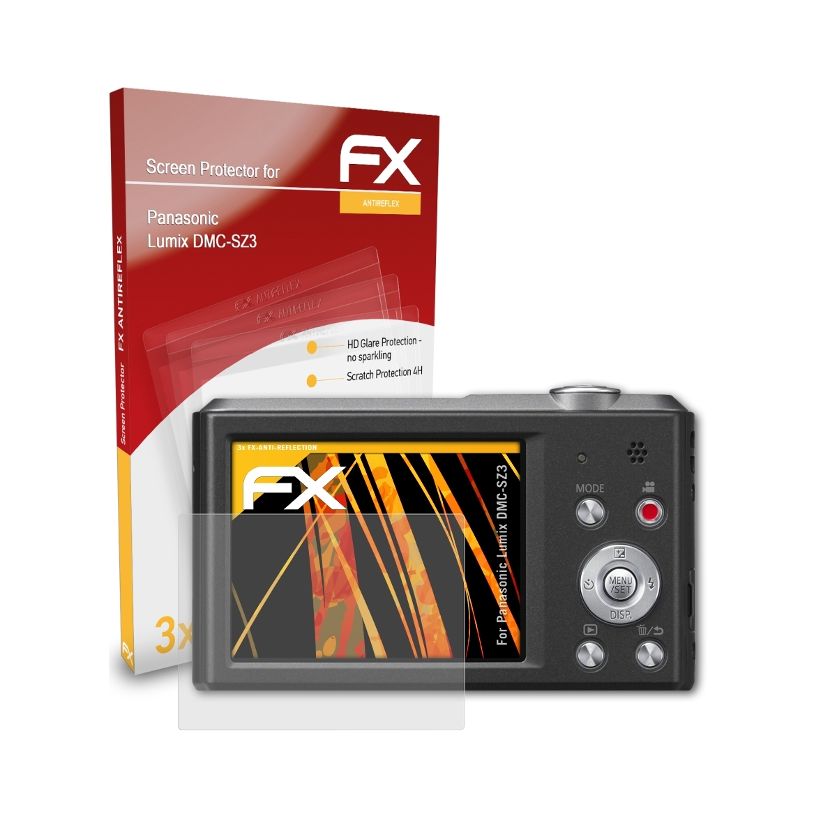 Displayschutz(für FX-Antireflex ATFOLIX Panasonic Lumix DMC-SZ3) 3x