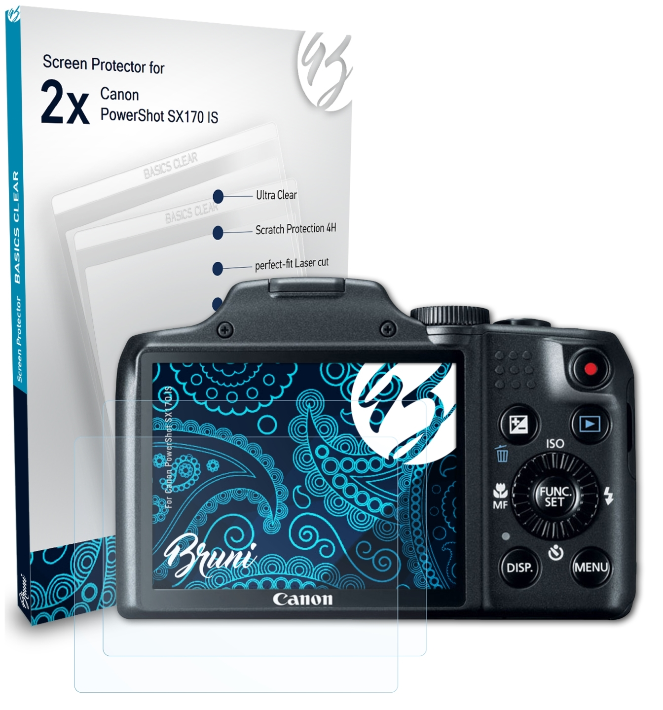 BRUNI Canon IS) PowerShot Schutzfolie(für 2x Basics-Clear SX170