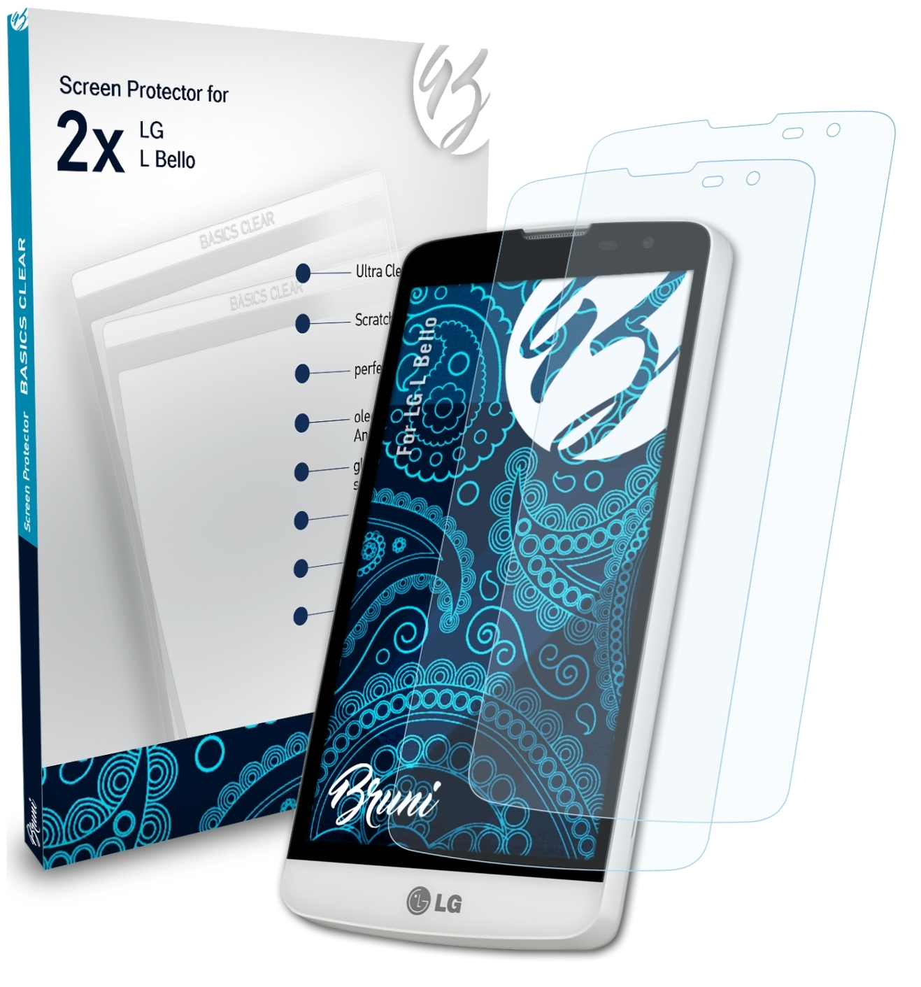 BRUNI 2x LG L Basics-Clear Schutzfolie(für Bello)