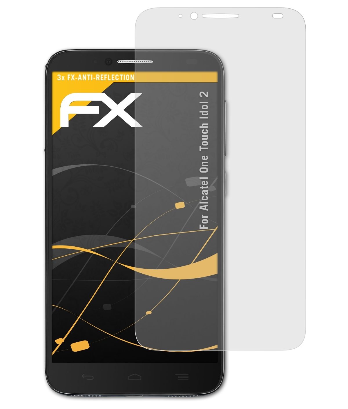 ATFOLIX 3x FX-Antireflex Displayschutz(für 2) Alcatel Idol One Touch