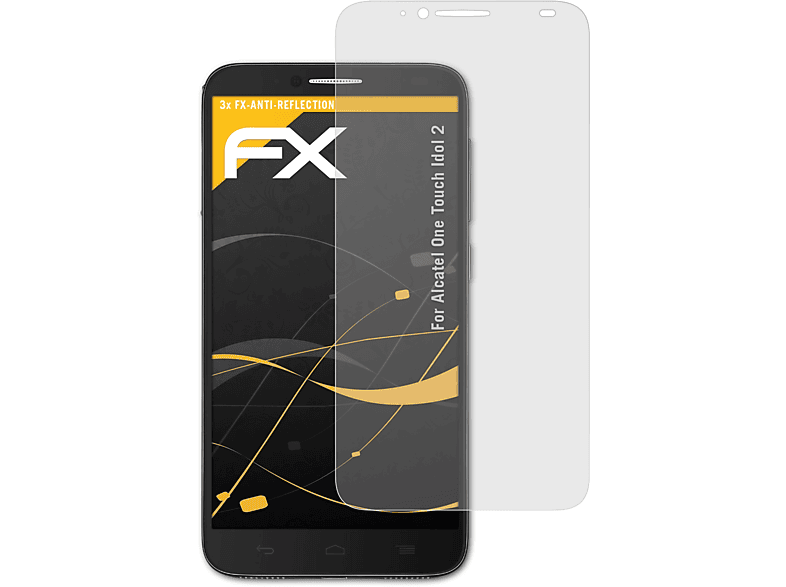 ATFOLIX 3x FX-Antireflex Displayschutz(für Alcatel One Touch Idol 2)