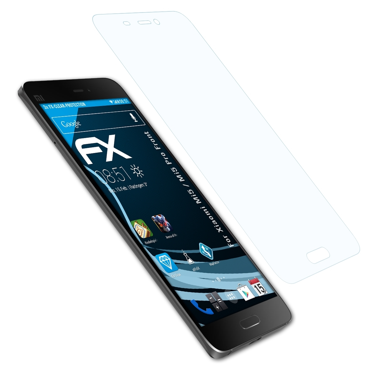 (Front)) 3x Mi5 / Xiaomi FX-Clear ATFOLIX Displayschutz(für Mi5 Pro