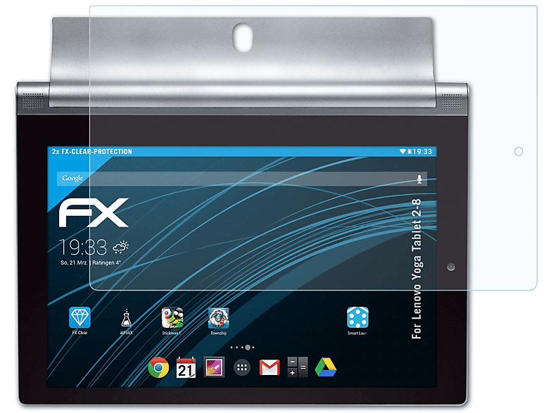Tablet Yoga Displayschutz(für ATFOLIX 2-8) 2x Lenovo FX-Clear