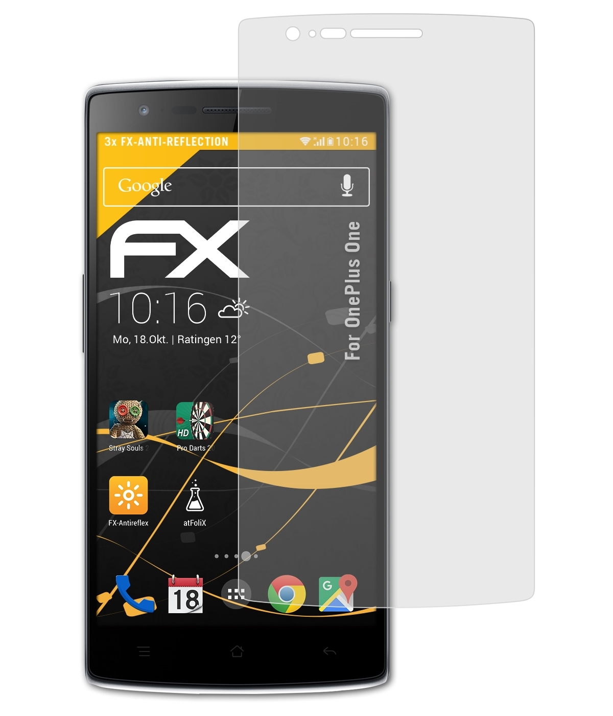 FX-Antireflex OnePlus ATFOLIX Displayschutz(für 3x One)