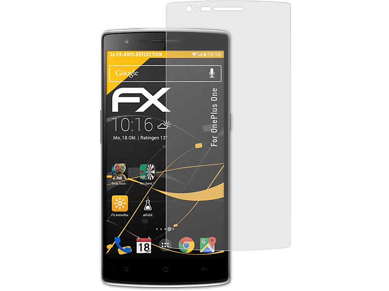 ATFOLIX 3x One) FX-Antireflex OnePlus Displayschutz(für