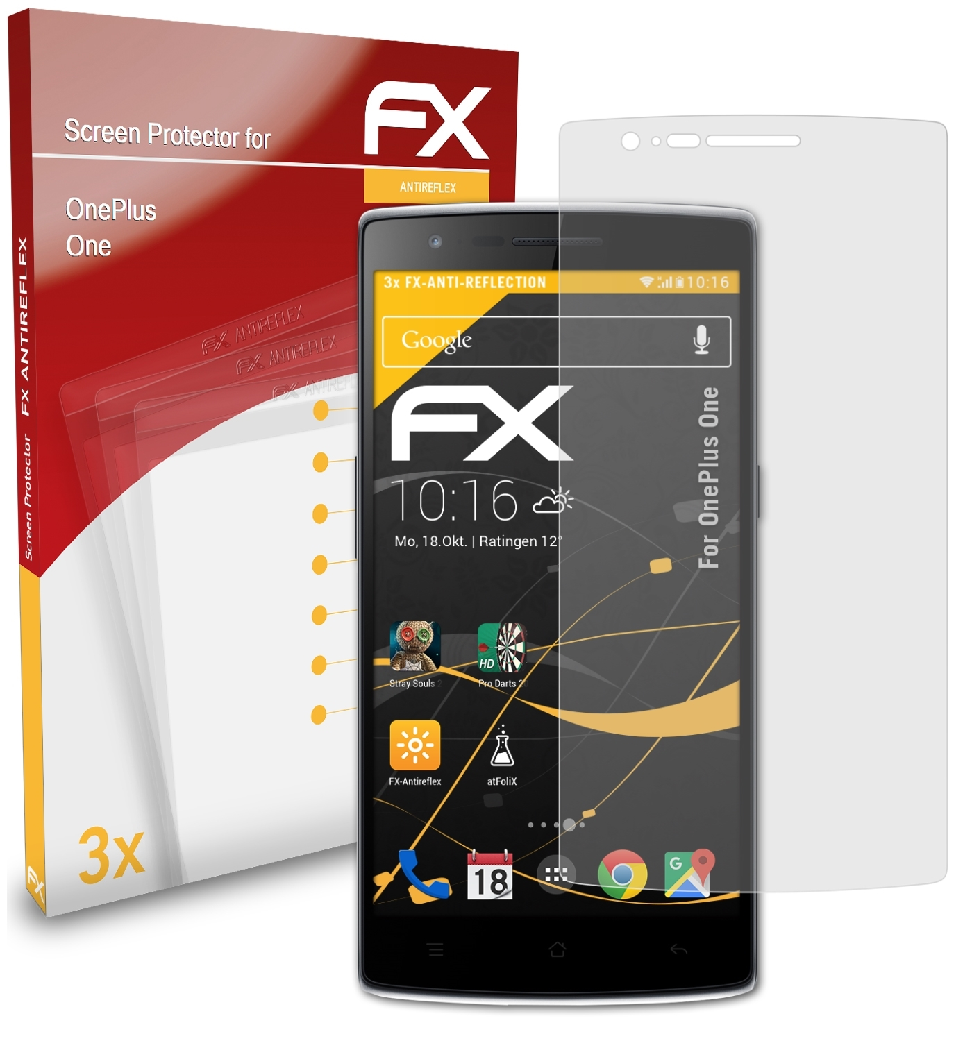 ATFOLIX 3x FX-Antireflex Displayschutz(für OnePlus One)