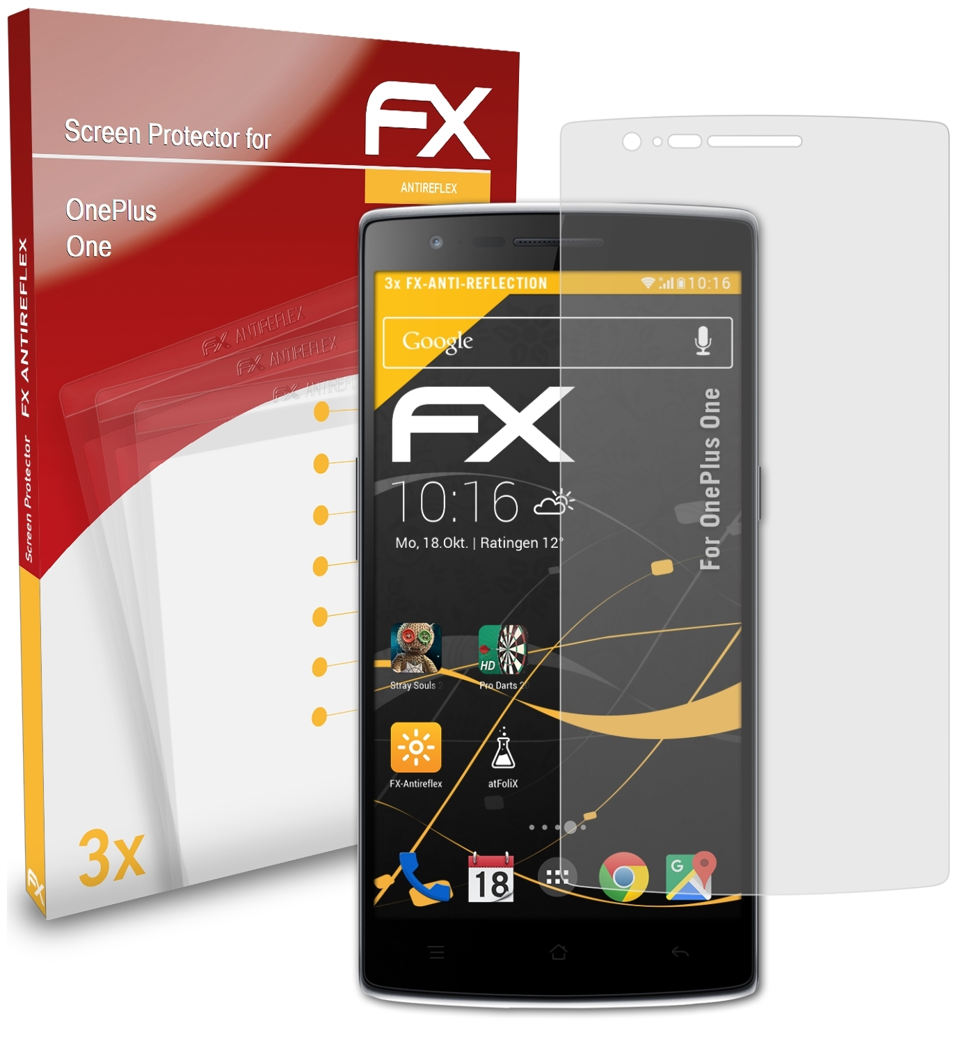 ATFOLIX 3x One) FX-Antireflex OnePlus Displayschutz(für