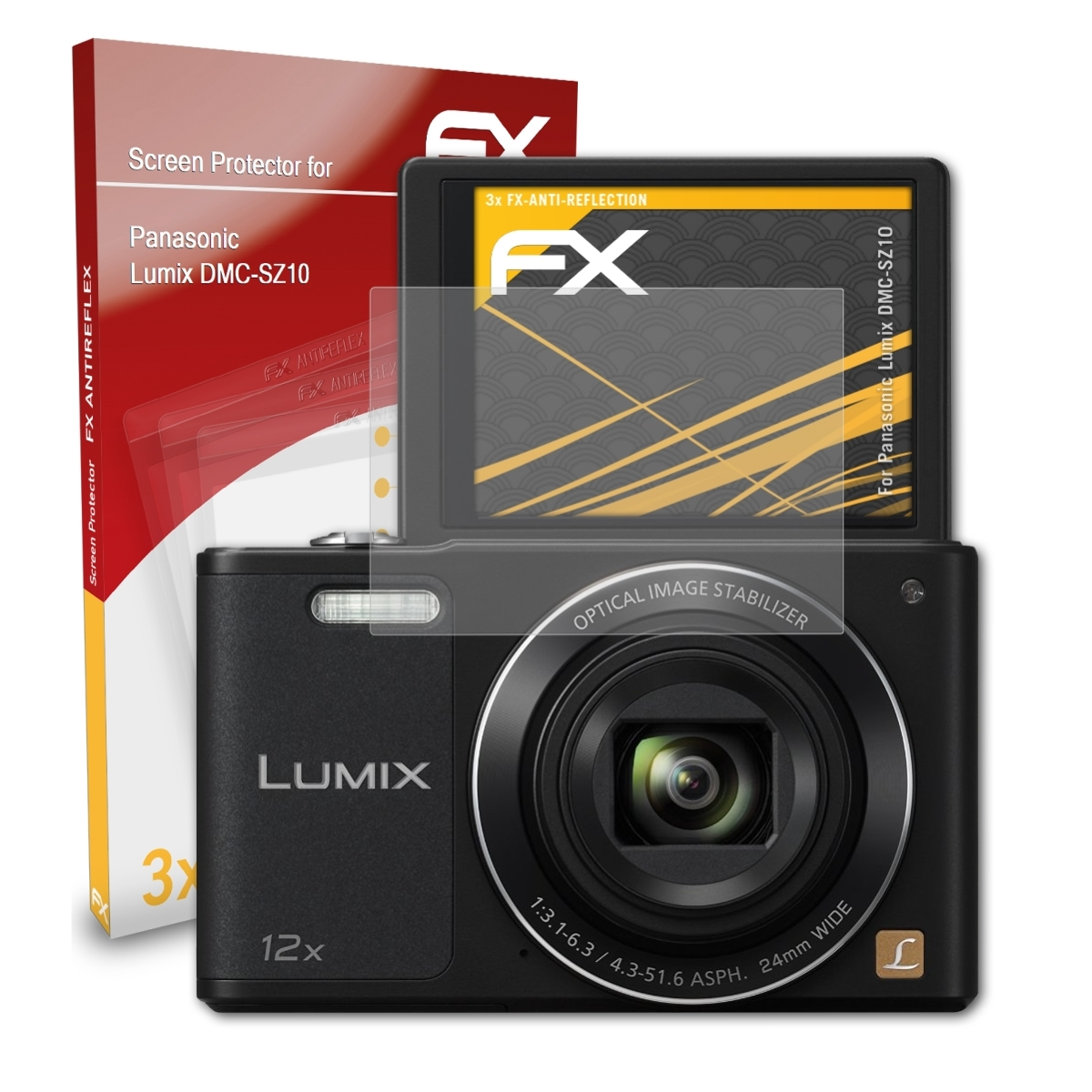 3x FX-Antireflex Displayschutz(für ATFOLIX Panasonic Lumix DMC-SZ10)