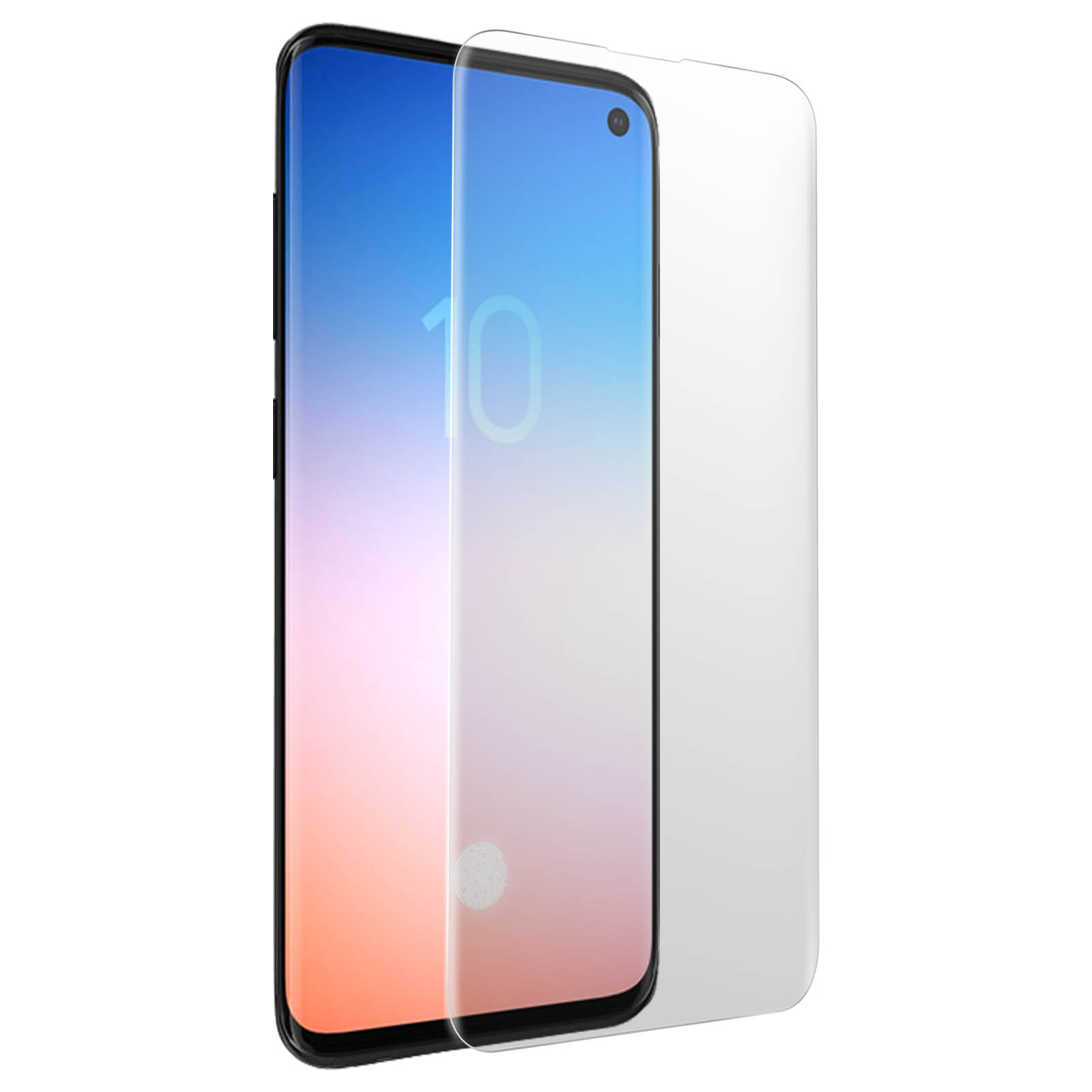 Un telefono con protezione schermo. Lo schermo mostra un'interfaccia. La protezione è sullo schermo.