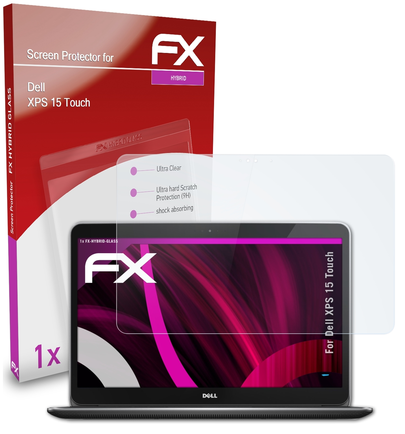 ATFOLIX FX-Hybrid-Glass Touch) XPS Dell Schutzglas(für 15