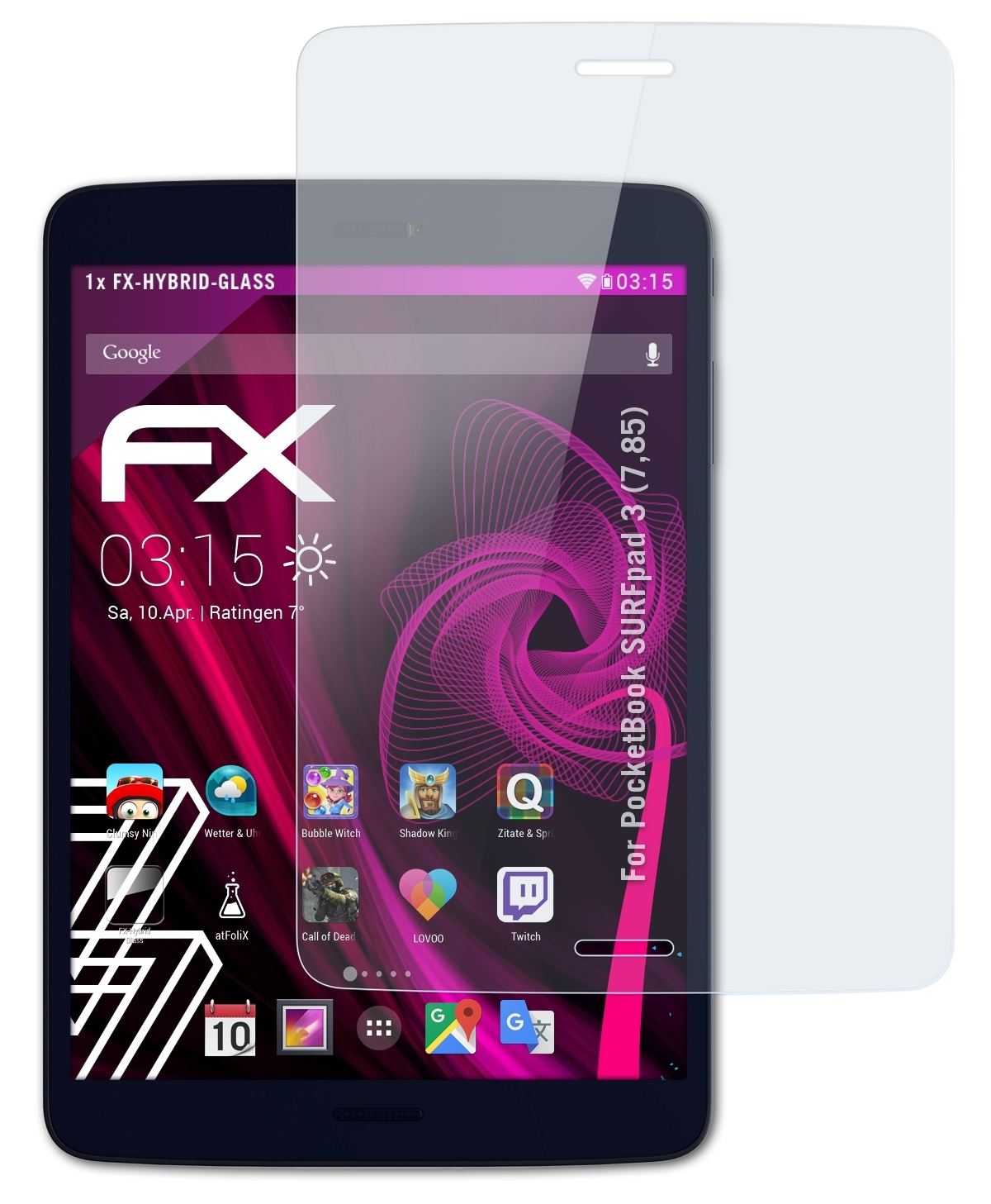 FX-Hybrid-Glass PocketBook SURFpad ATFOLIX 3 (7,85)) Schutzglas(für