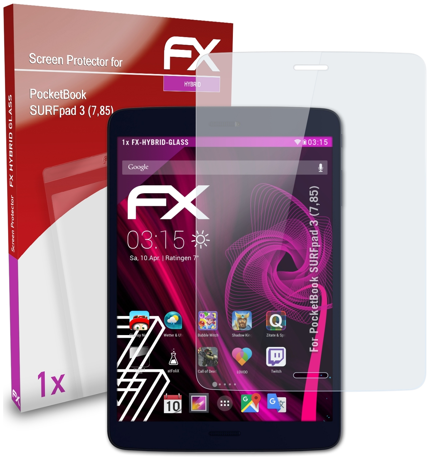 FX-Hybrid-Glass PocketBook SURFpad ATFOLIX 3 (7,85)) Schutzglas(für