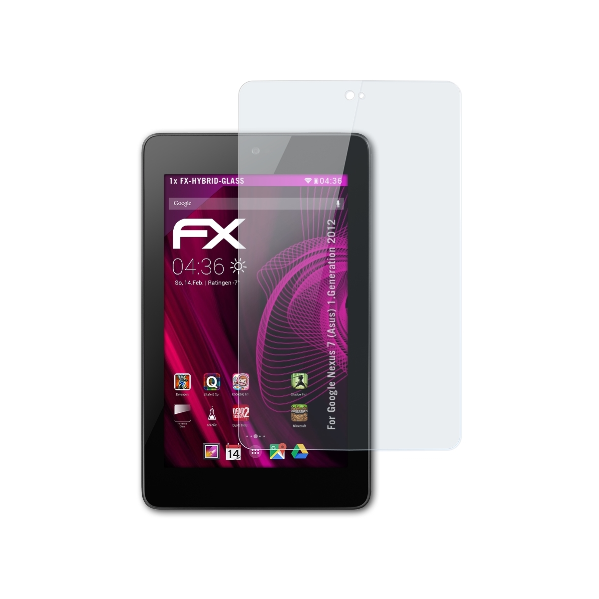 ATFOLIX FX-Hybrid-Glass Schutzglas(für Google Nexus 7 2012)) (1.Generation (Asus)