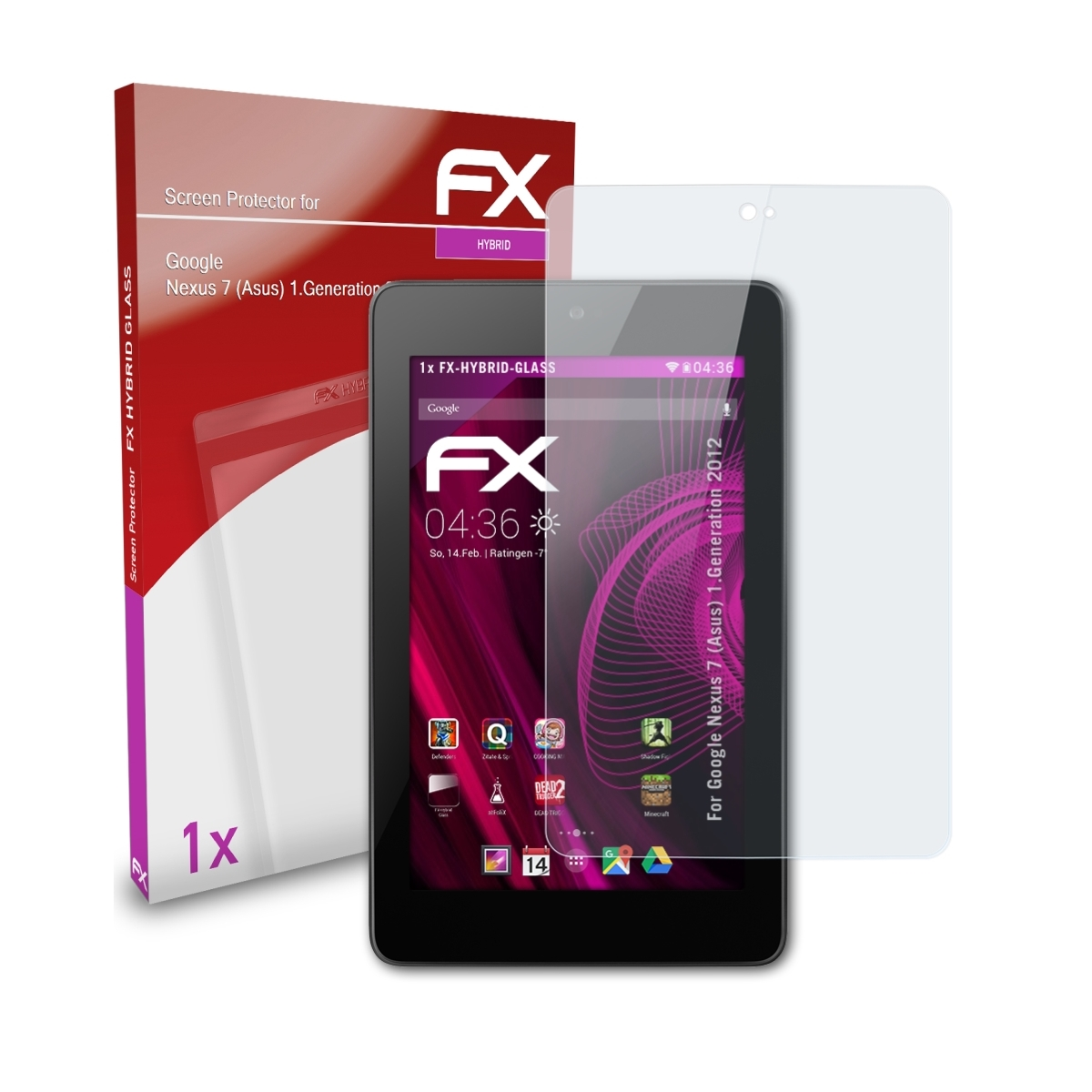 (1.Generation (Asus) ATFOLIX FX-Hybrid-Glass 2012)) Google Nexus 7 Schutzglas(für