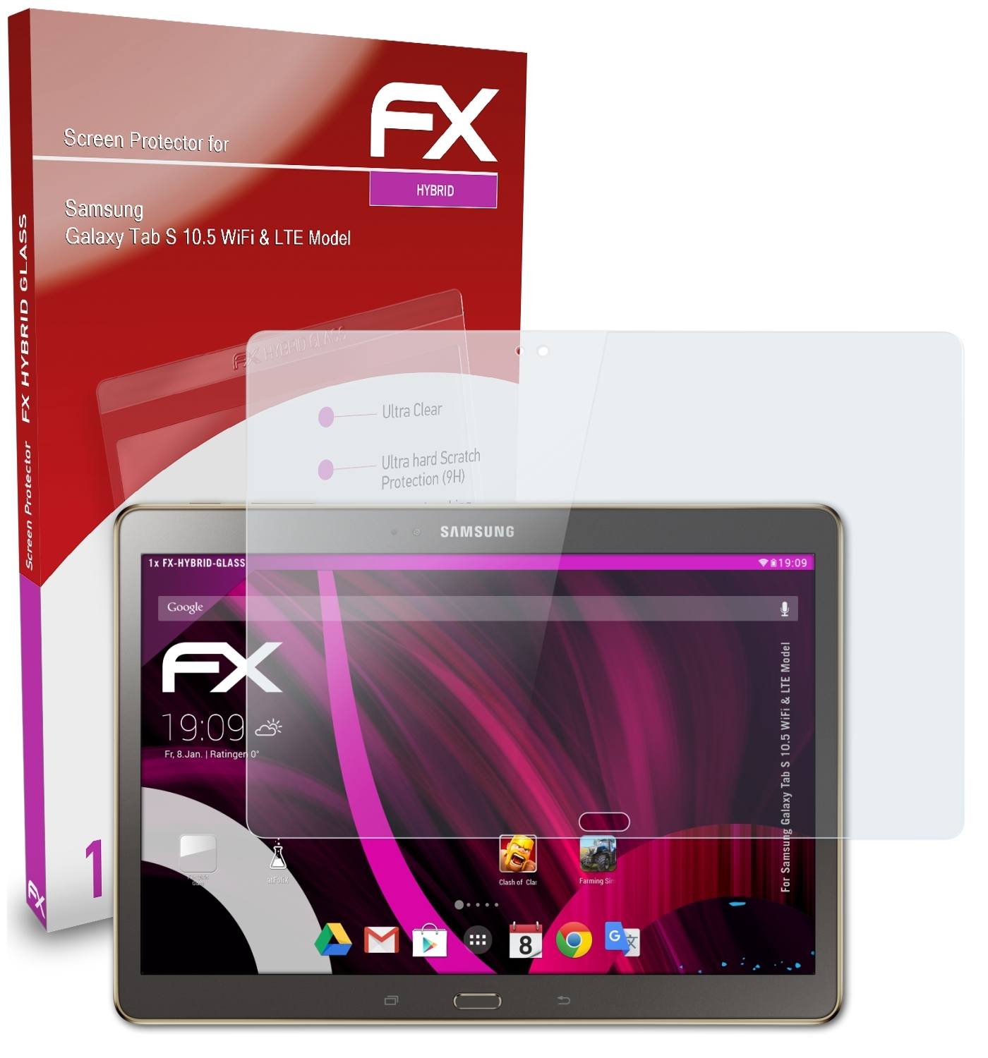ATFOLIX & Model)) (WiFi Schutzglas(für Tab LTE 10.5 Samsung FX-Hybrid-Glass Galaxy S