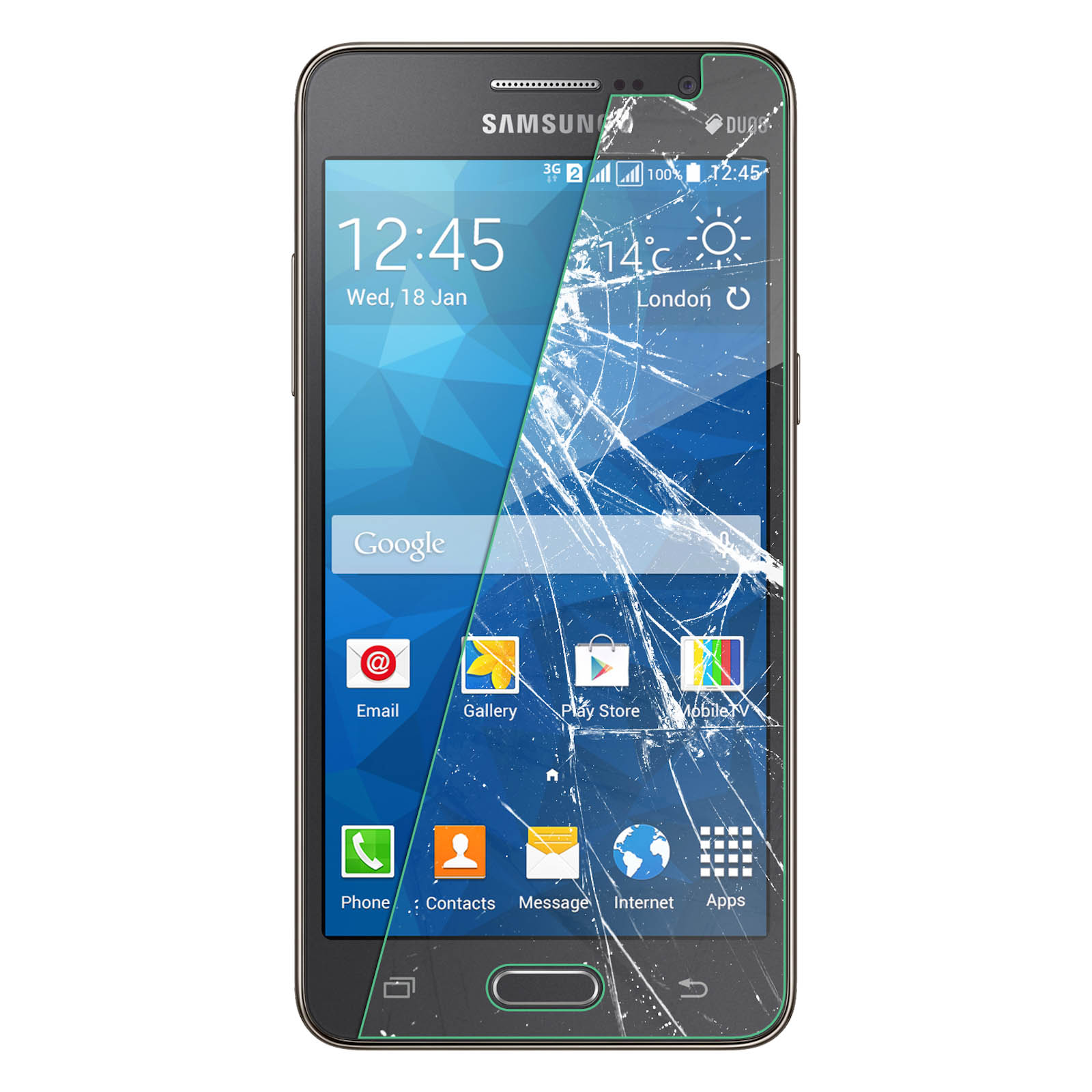 Grand Glas Samsung Härtegrad Galaxy Schutzfolie 9H Prime) mit AVIZAR Glas-Folien(für Gehärtetes