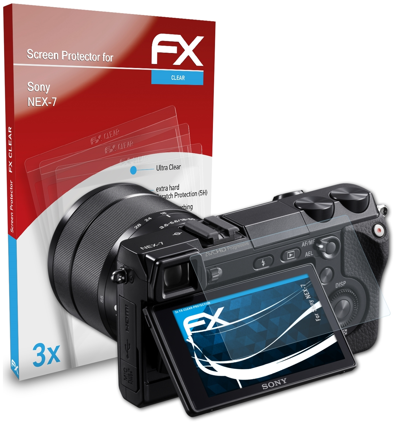 ATFOLIX 3x Sony FX-Clear NEX-7) Displayschutz(für