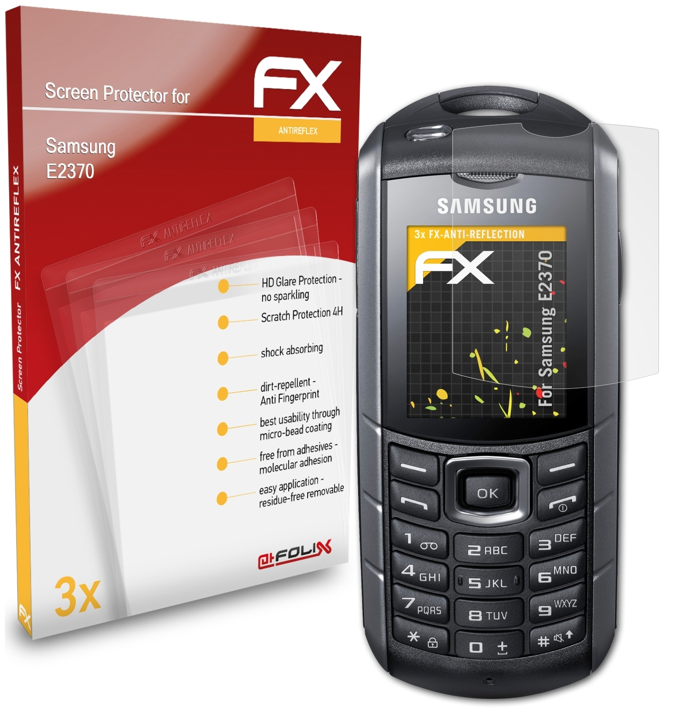 3x Displayschutz(für E2370) ATFOLIX Samsung FX-Antireflex