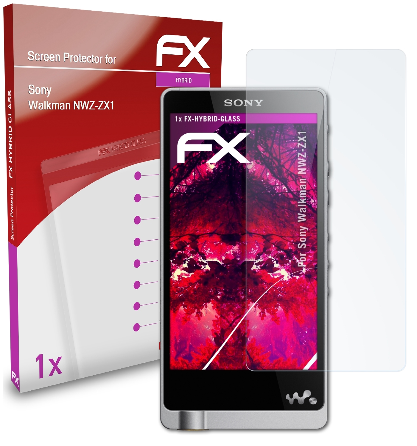 FX-Hybrid-Glass ATFOLIX NWZ-ZX1) Walkman Sony Schutzglas(für
