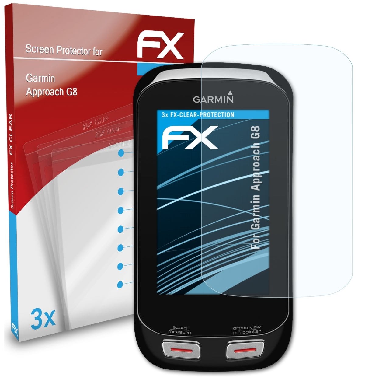G8) 3x Displayschutz(für Garmin Approach ATFOLIX FX-Clear