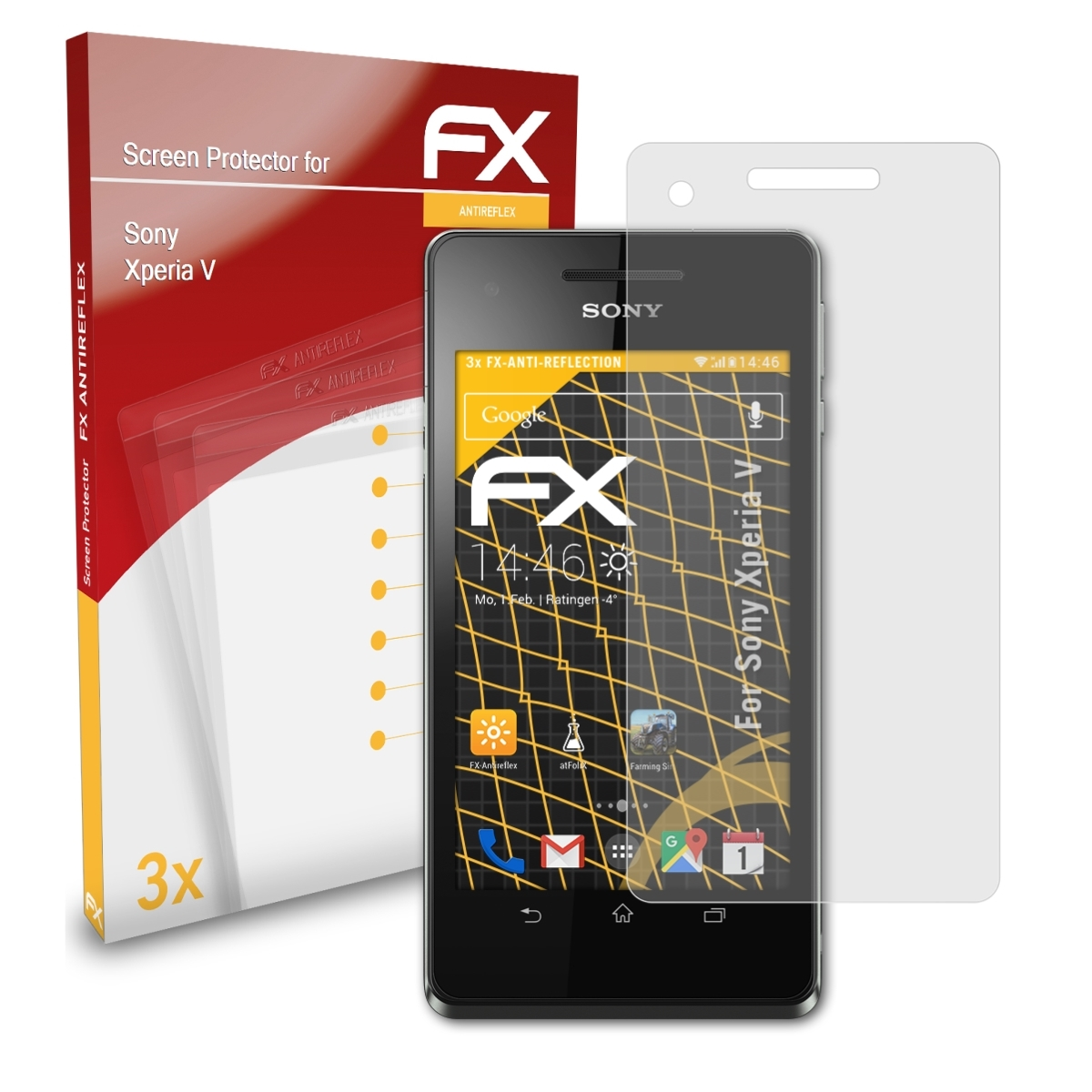 ATFOLIX Displayschutz(für 3x Xperia V) FX-Antireflex Sony