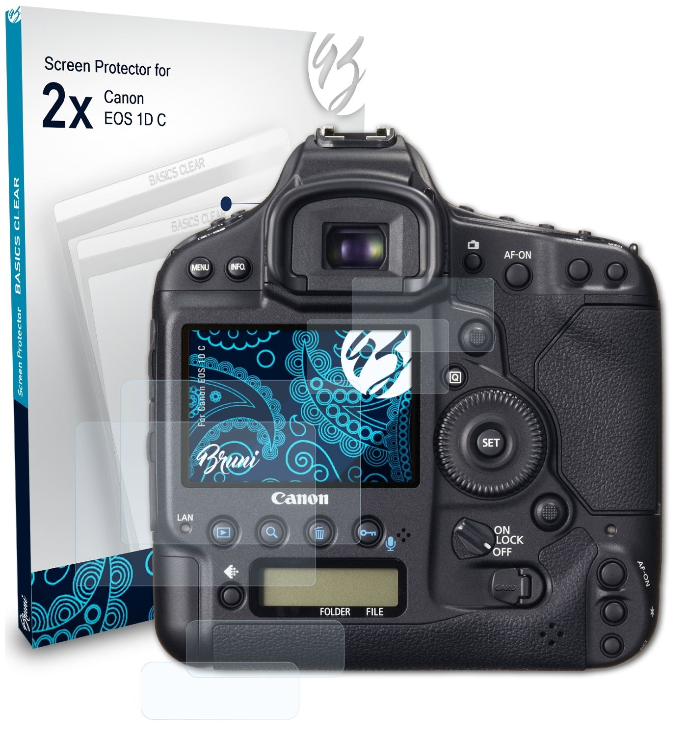 BRUNI 2x Basics-Clear Schutzfolie(für Canon C) 1D EOS