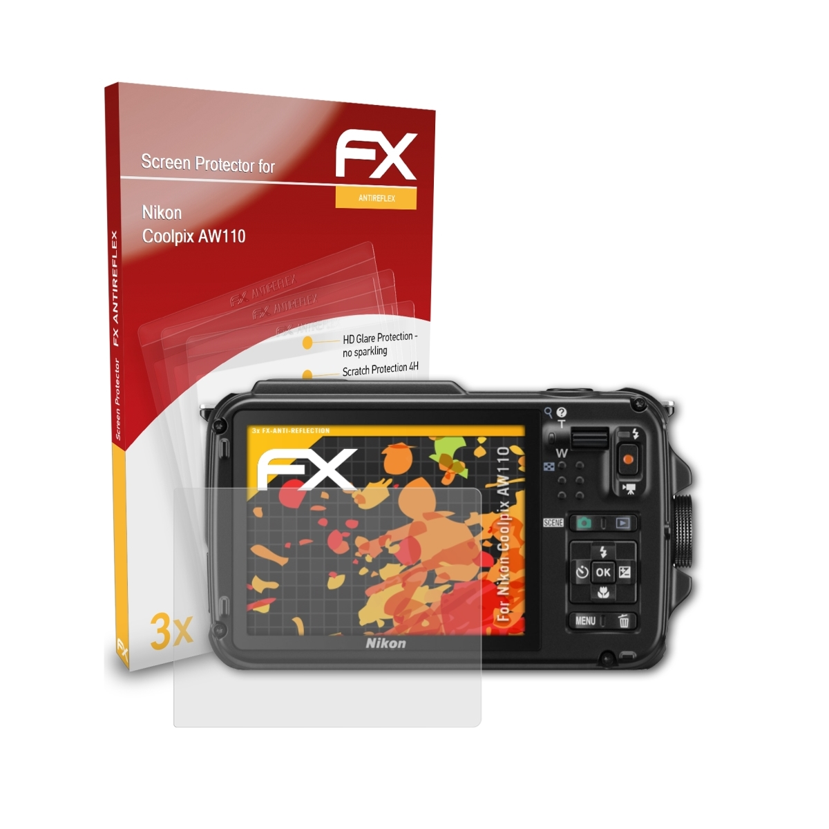 ATFOLIX 3x FX-Antireflex Displayschutz(für AW110) Nikon Coolpix
