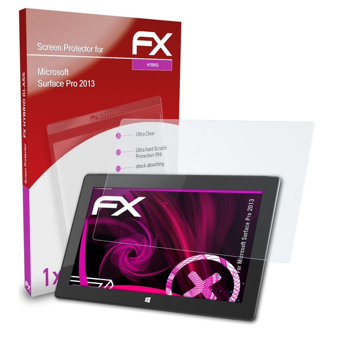 ATFOLIX FX-Hybrid-Glass Schutzglas(für Surface Microsoft Pro (2013))