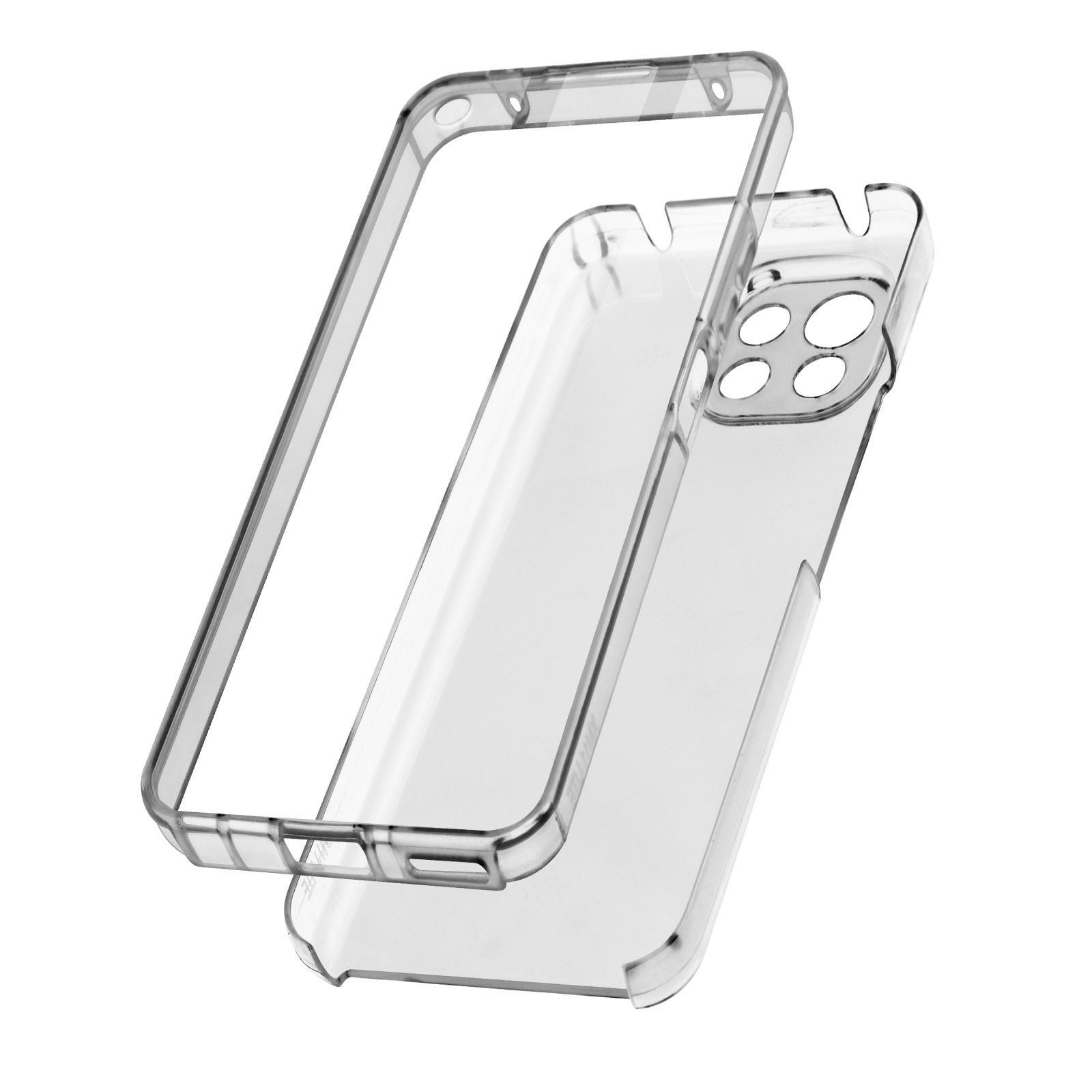 Coque de téléphone transparente, composée de 2 pièces. L'étui est transparent et protège le téléphone.