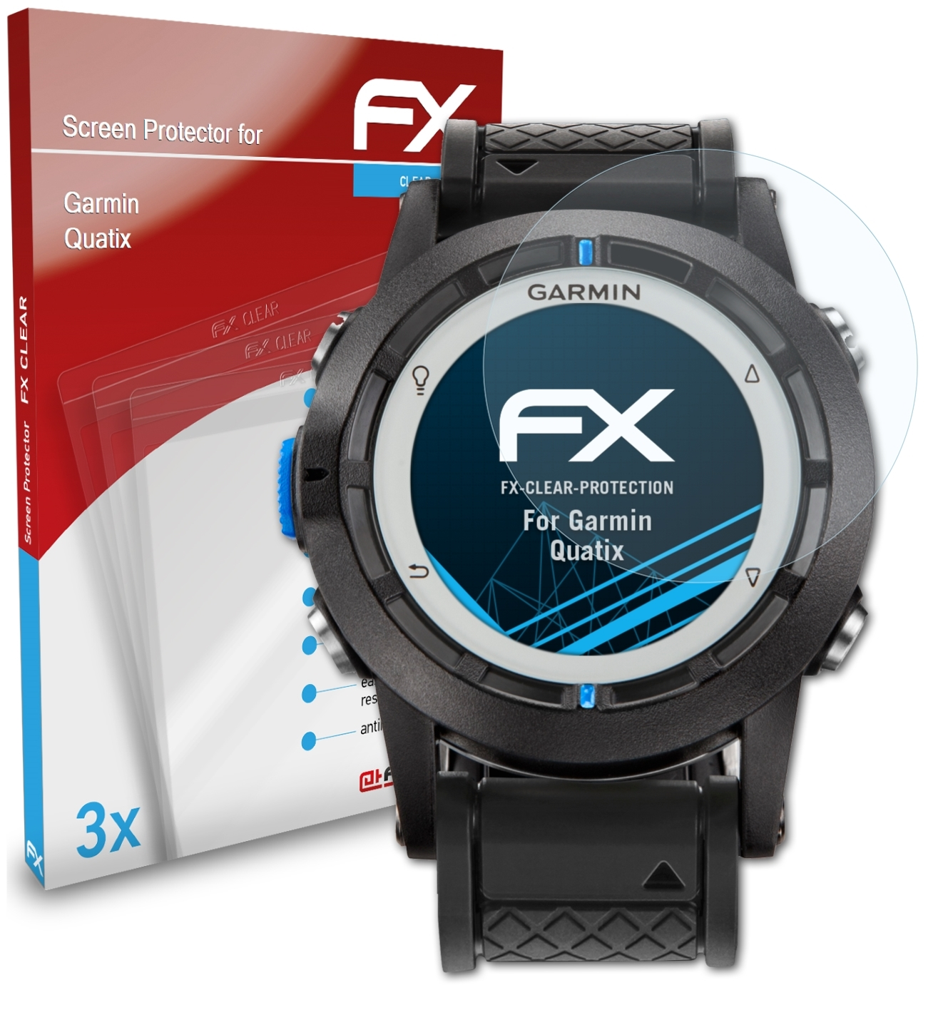 Displayschutz(für ATFOLIX 3x Quatix) Garmin FX-Clear