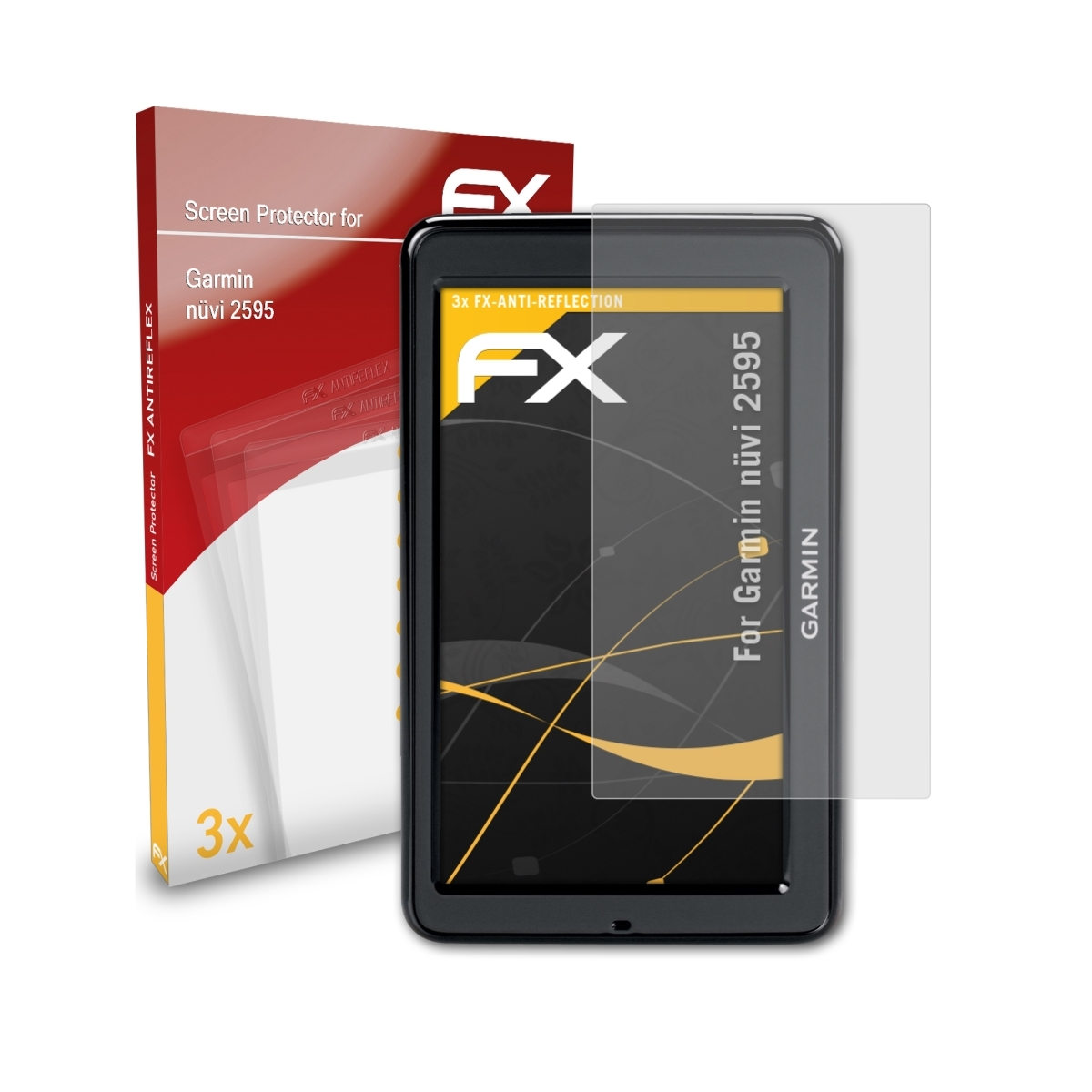 ATFOLIX 3x Garmin nüvi 2595) FX-Antireflex Displayschutz(für