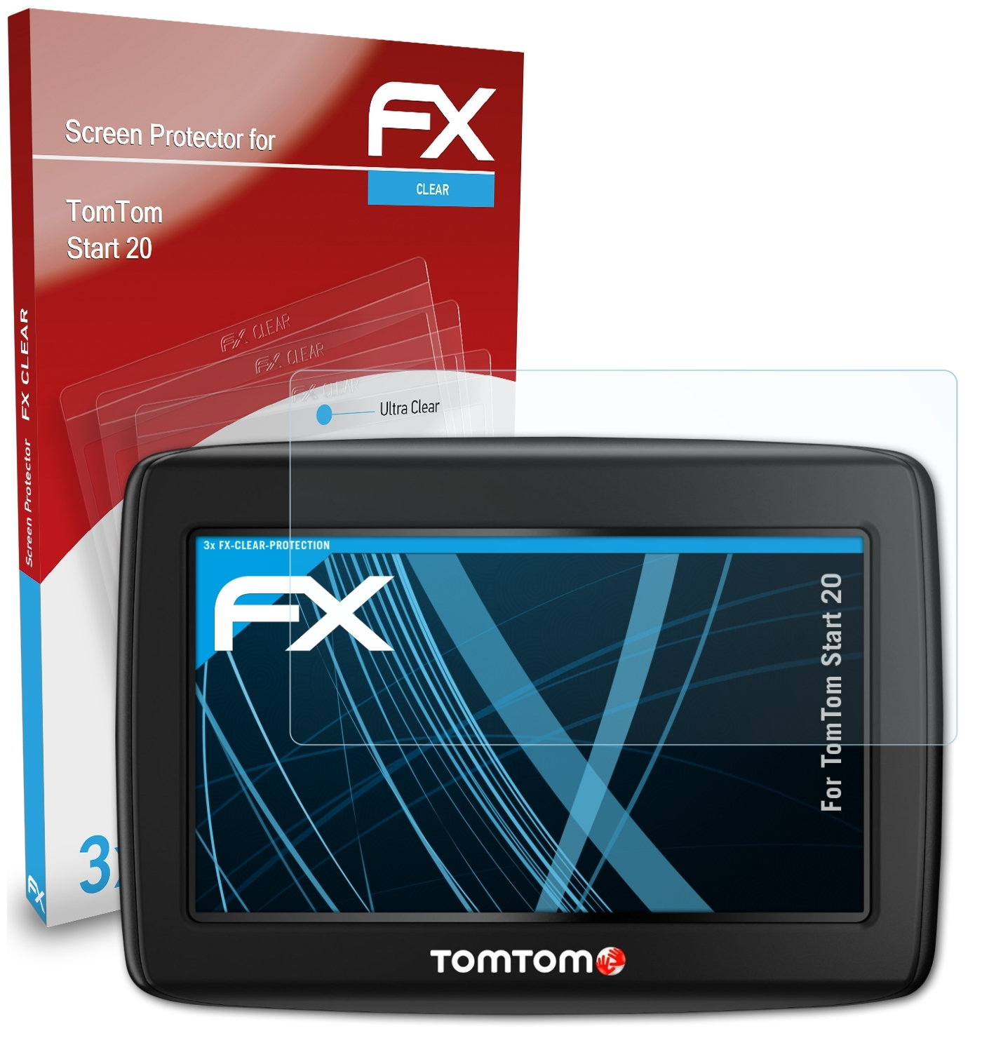 ATFOLIX 3x TomTom Displayschutz(für 20) FX-Clear Start