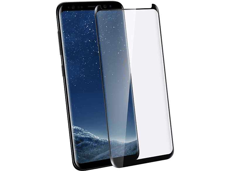 Glas Glas-Folien(für S8 Galaxy Härtegrad, mit Plus) Rand Schutzfolie AVIZAR Schwarz Samsung Gehärtetes 9H