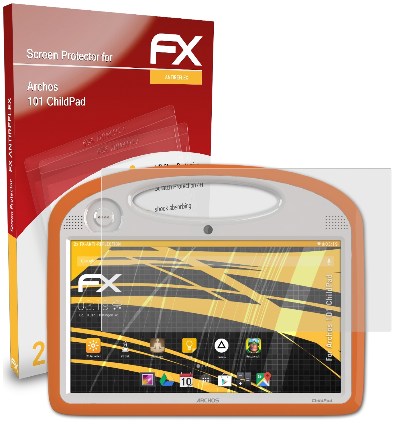 ATFOLIX 2x Displayschutz(für FX-Antireflex 101 Archos ChildPad)
