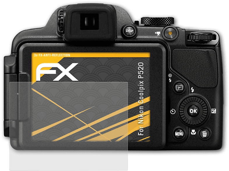 ATFOLIX 3x FX-Antireflex Displayschutz(für Nikon Coolpix P520)