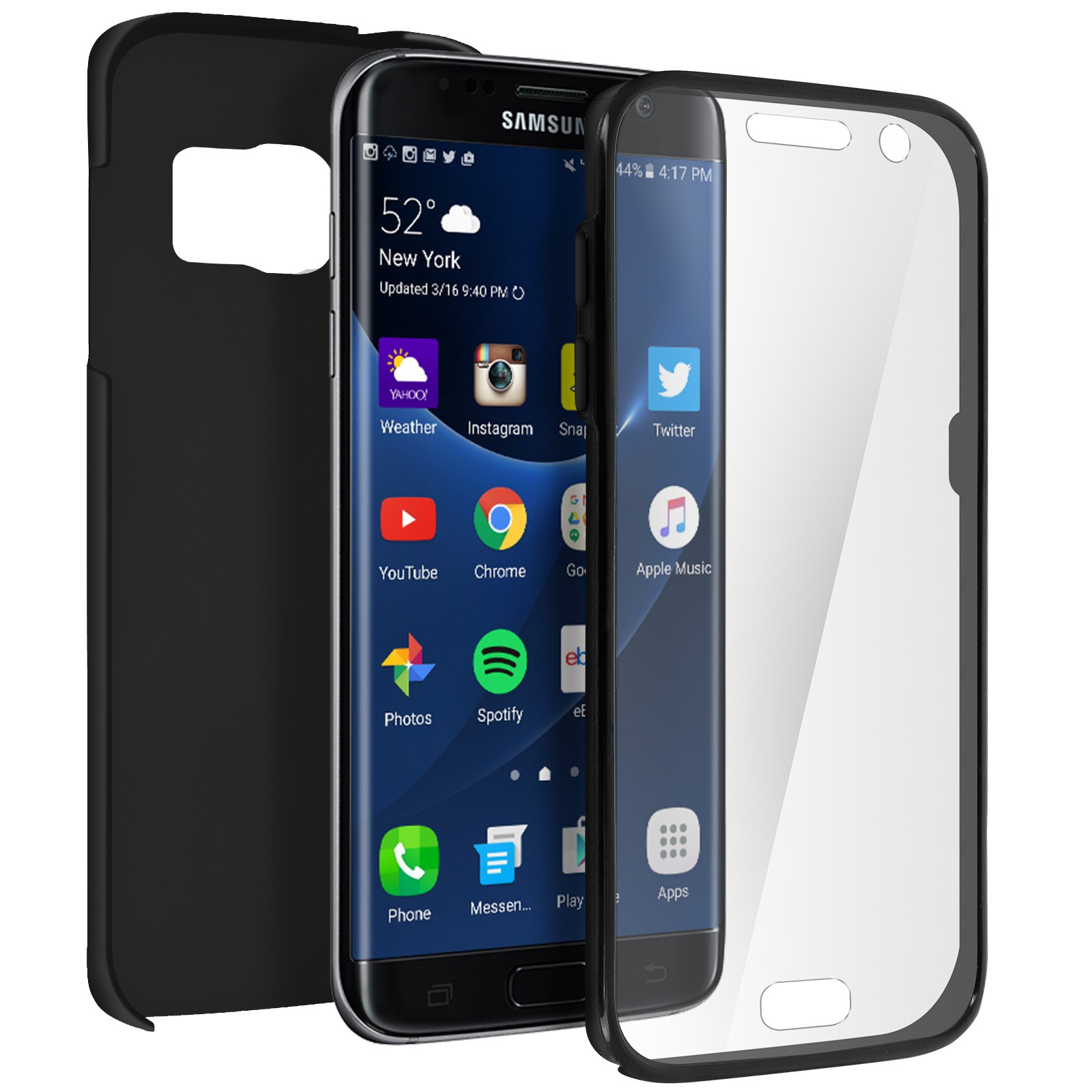 Ein Telefon mit Displayschutz und Hülle.