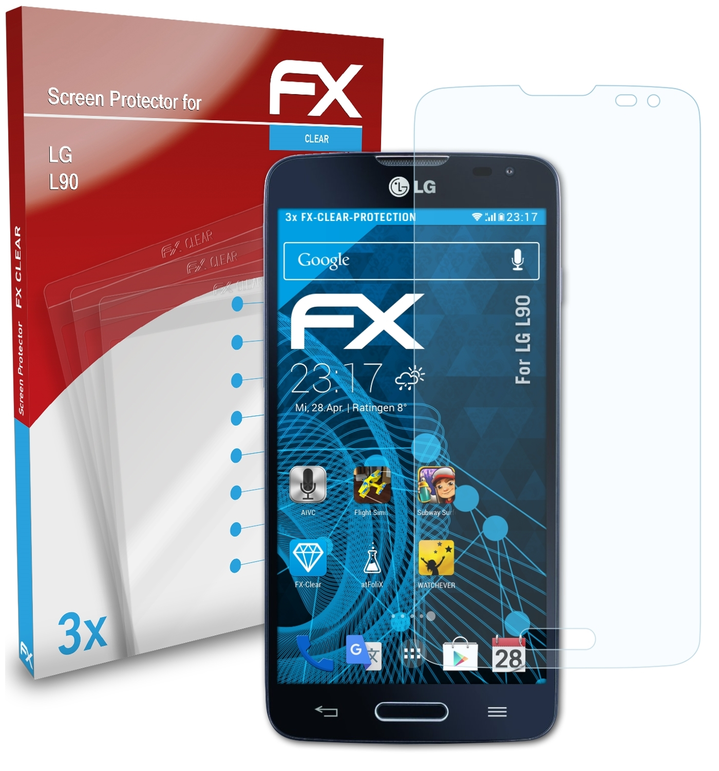 ATFOLIX Displayschutz(für L90) FX-Clear LG 3x
