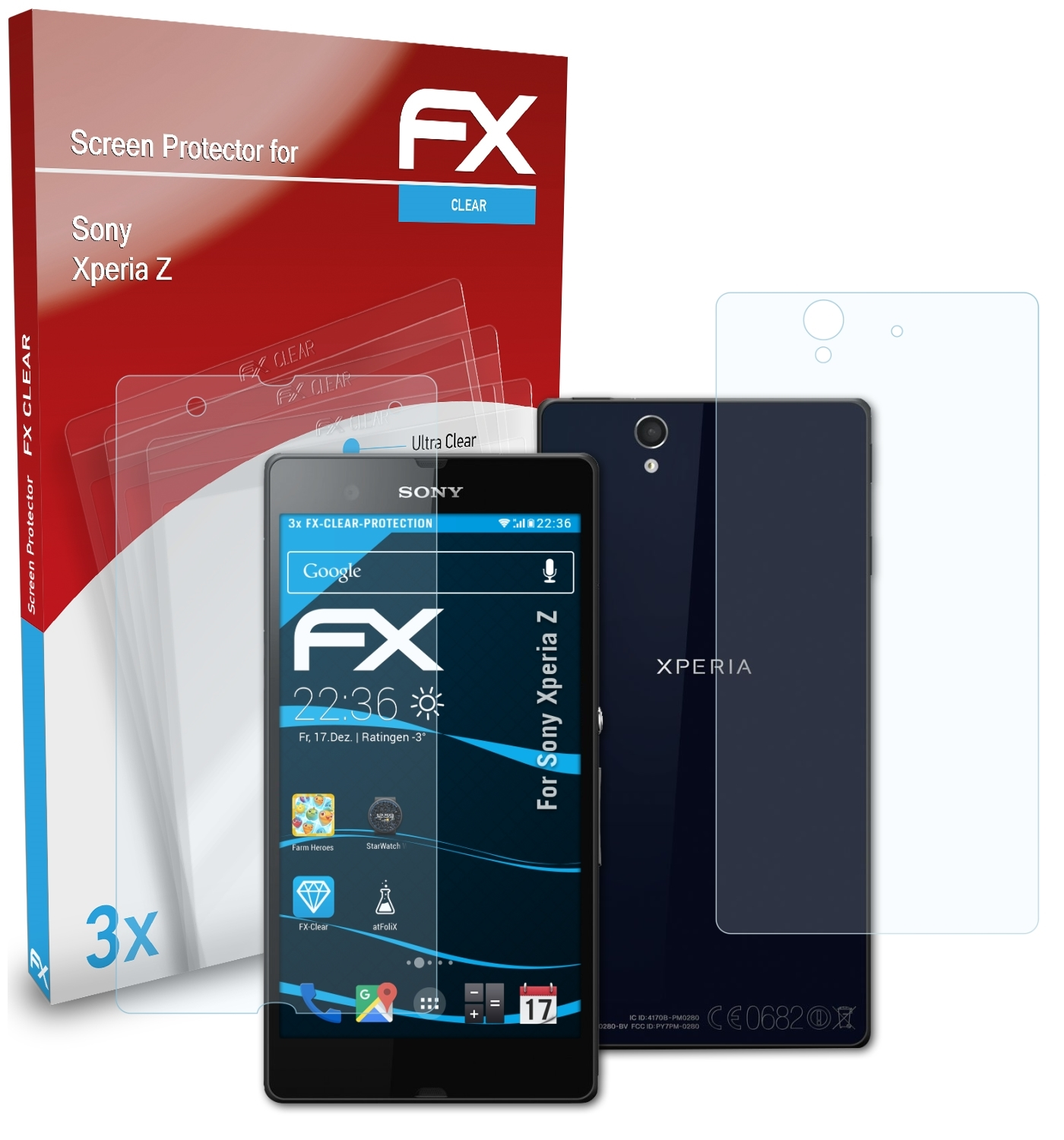 Displayschutz(für ATFOLIX 3x Sony Xperia FX-Clear Z)