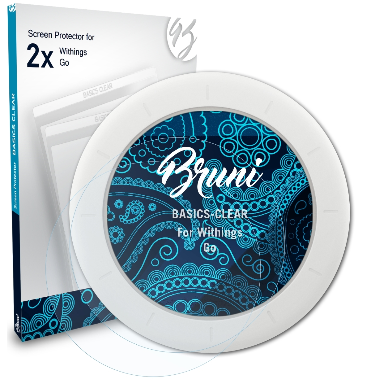 BRUNI 2x Go) Basics-Clear Schutzfolie(für Withings