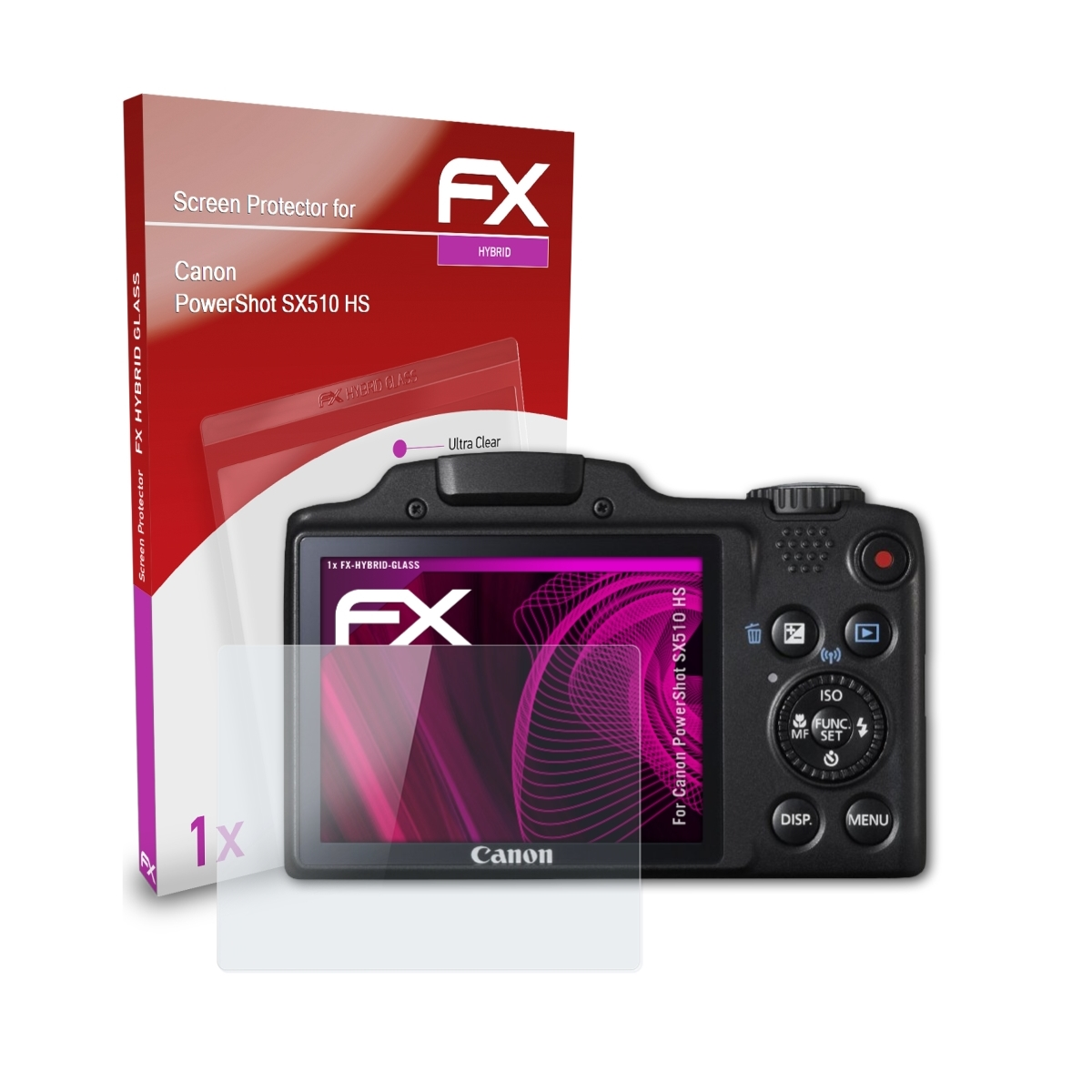 ATFOLIX FX-Hybrid-Glass Schutzglas(für Canon PowerShot SX510 HS)