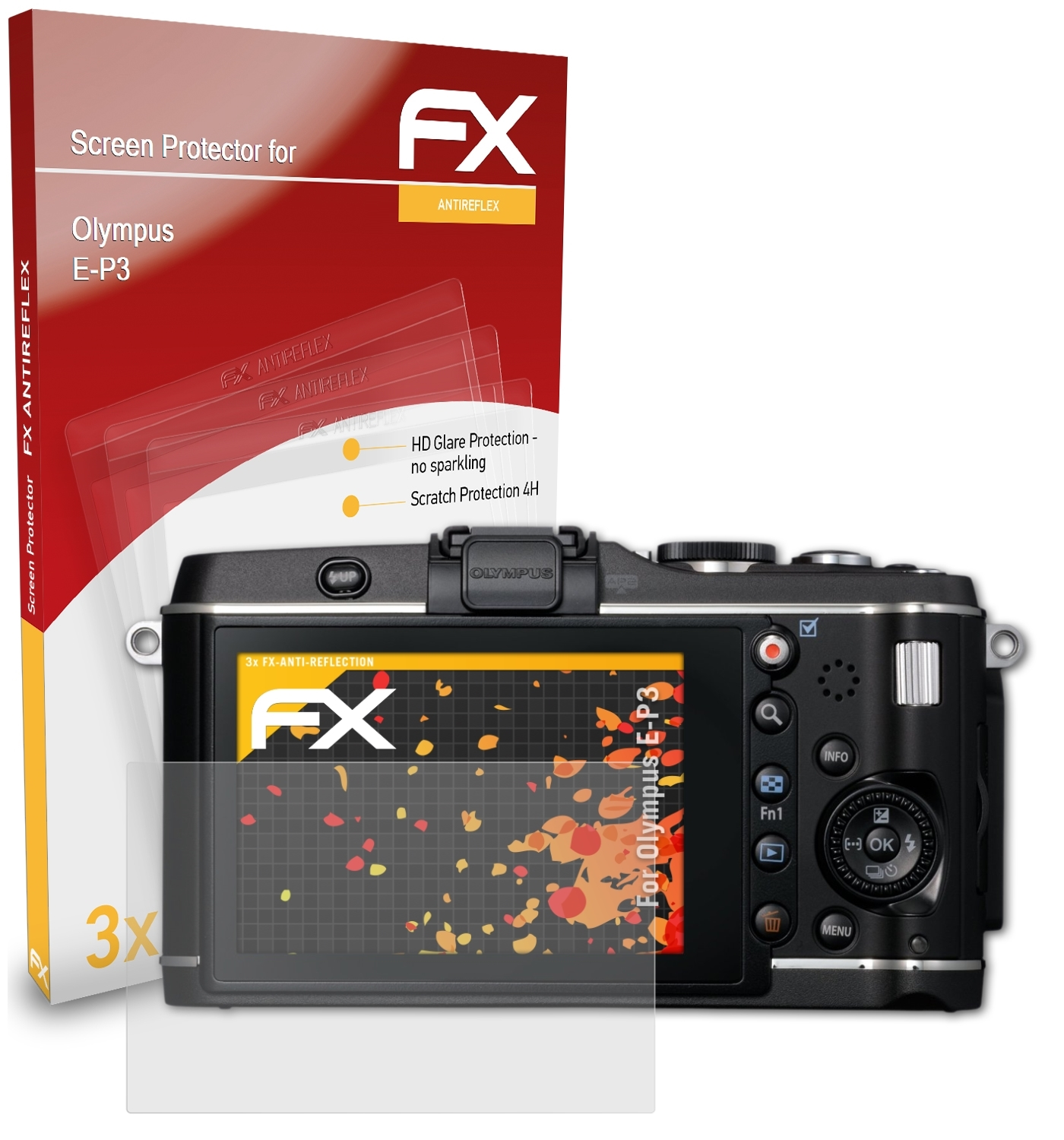 ATFOLIX 3x FX-Antireflex Displayschutz(für E-P3) Olympus