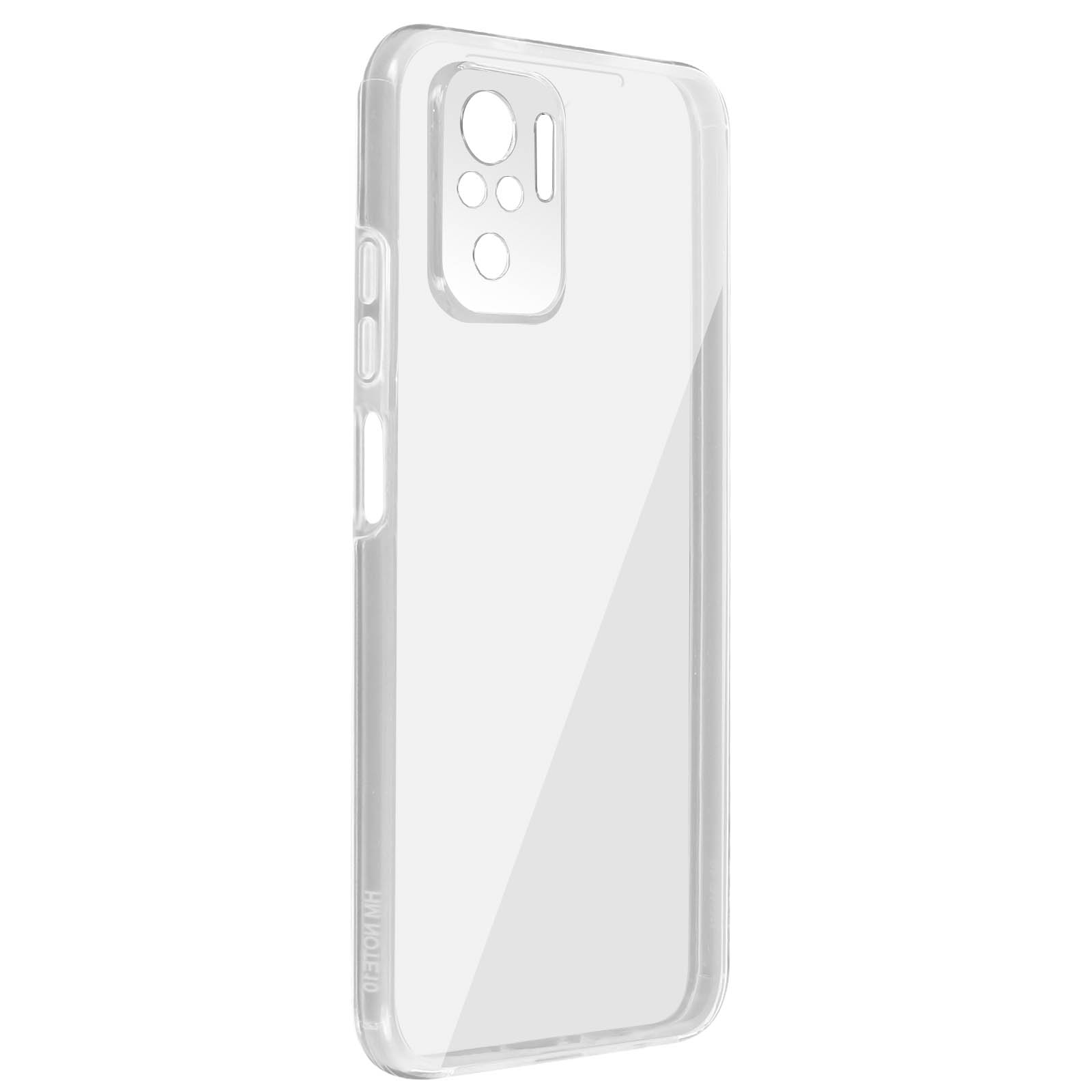 Custodia trasparente per telefono, che mostra la fotocamera e il bordo del telefono.