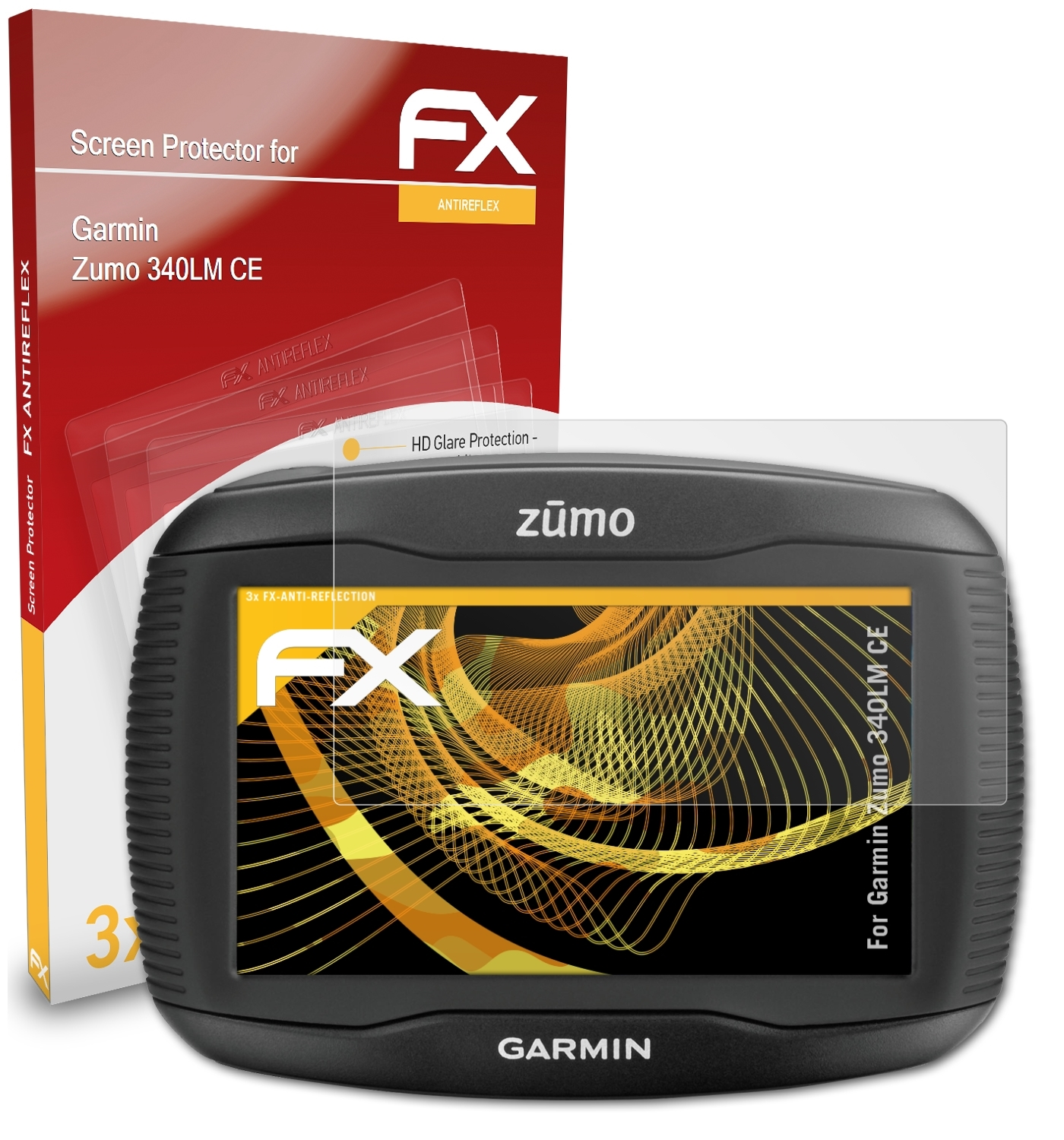 3x CE) ATFOLIX Displayschutz(für 340LM Zumo Garmin FX-Antireflex