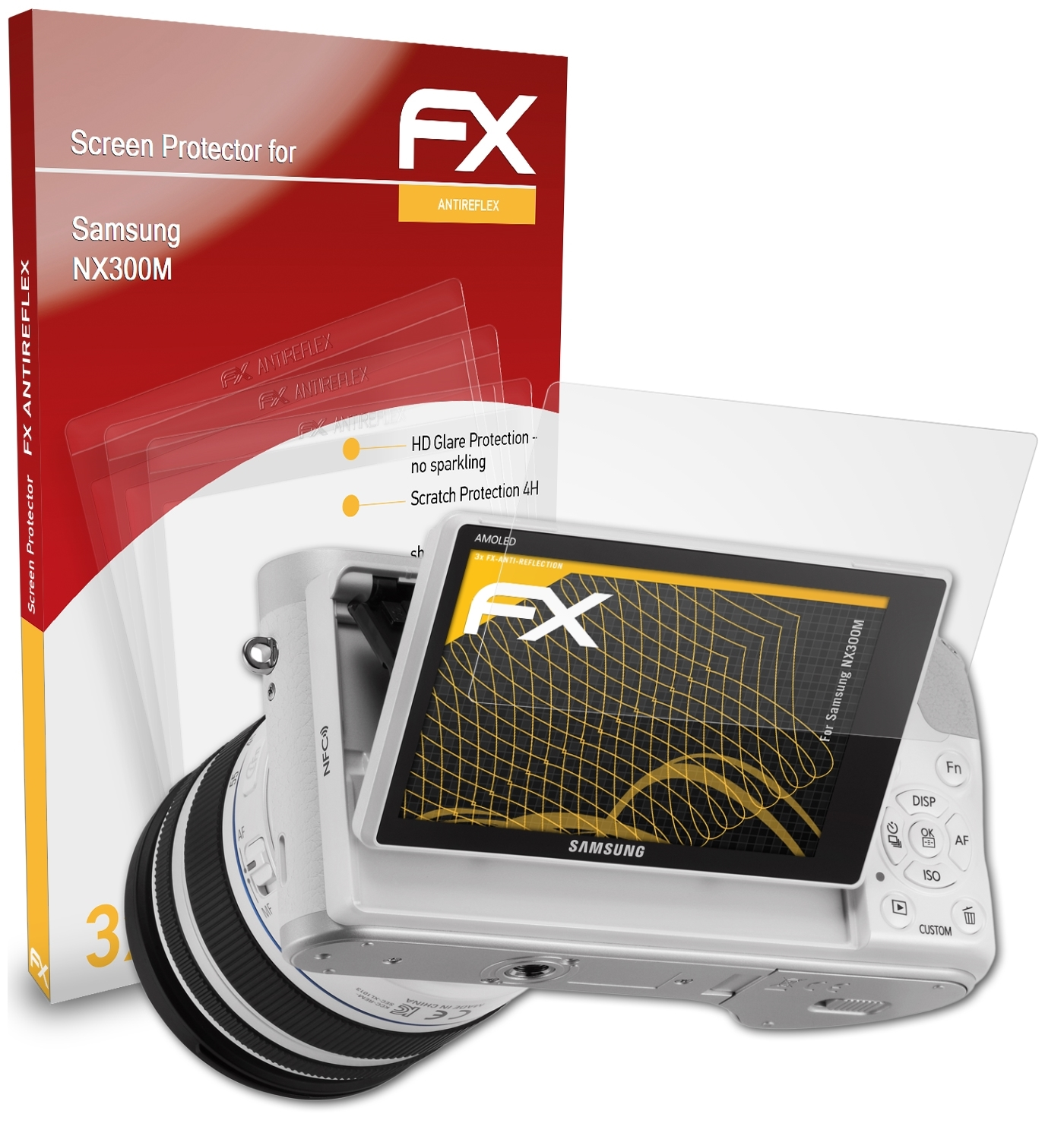 FX-Antireflex Samsung ATFOLIX Displayschutz(für 3x NX300M)