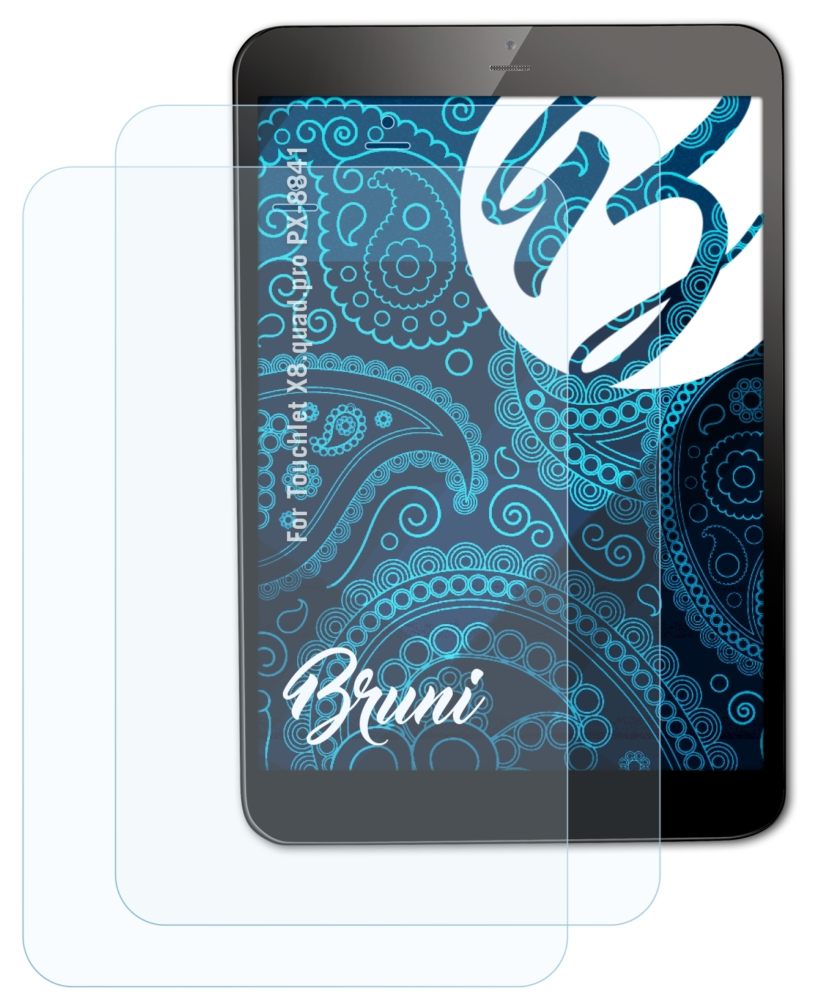 BRUNI 2x Basics-Clear (PX-8841)) Touchlet Schutzfolie(für X8.quad.pro