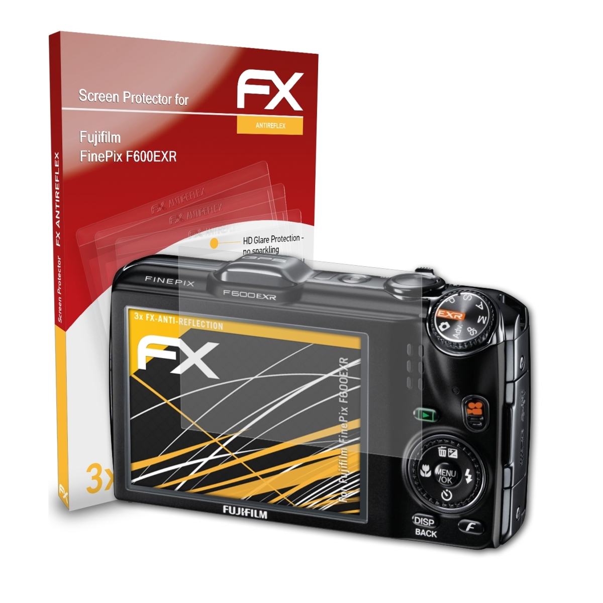 ATFOLIX 3x Fujifilm FinePix FX-Antireflex F600EXR) Displayschutz(für