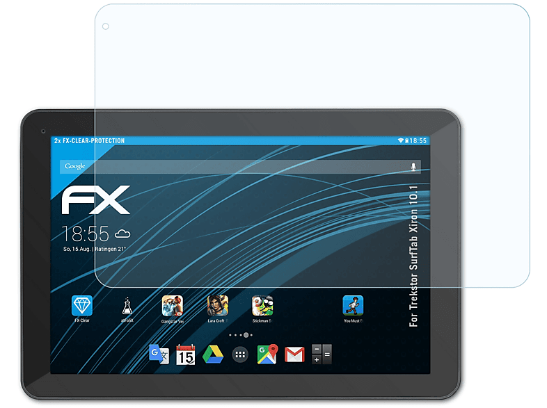 2x Displayschutz(für ATFOLIX Trekstor FX-Clear Xiron 10.1) SurfTab