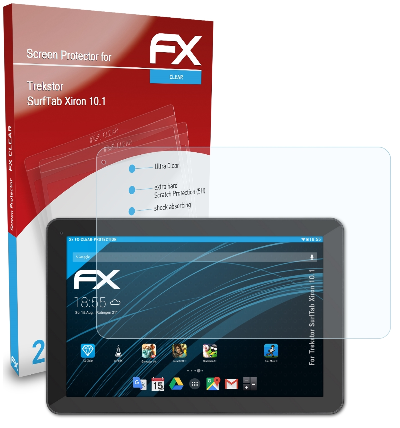 Trekstor FX-Clear ATFOLIX Displayschutz(für Xiron 10.1) 2x SurfTab
