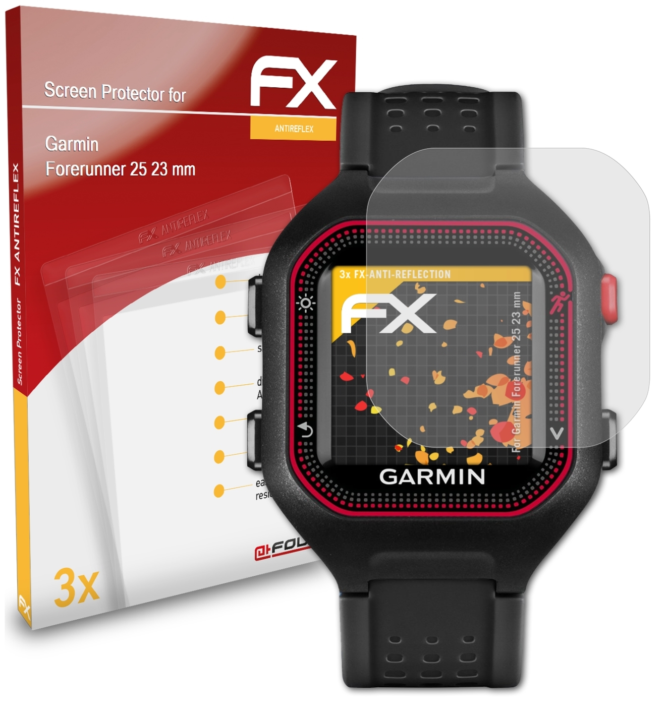 FX-Antireflex (23 3x mm)) Displayschutz(für 25 ATFOLIX Forerunner Garmin